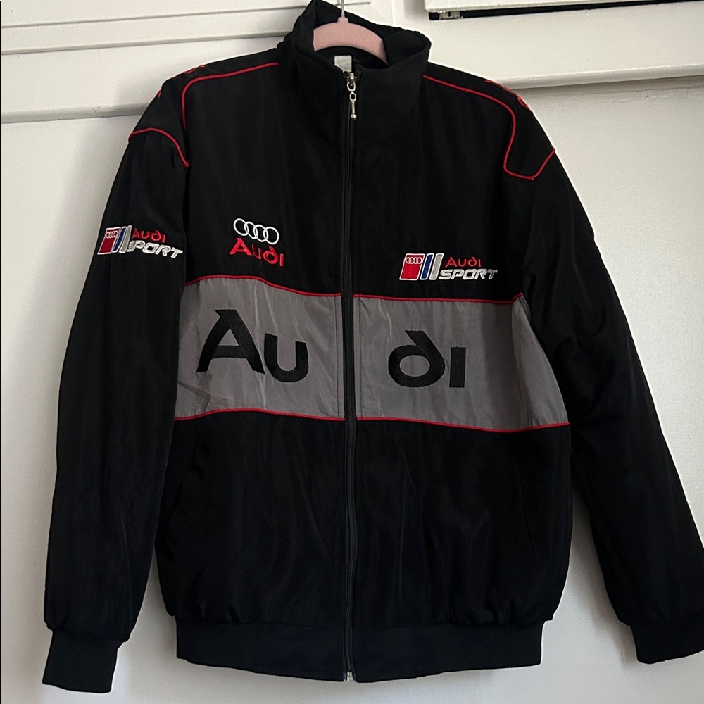 Black & Gray Men's Racing Jacket
